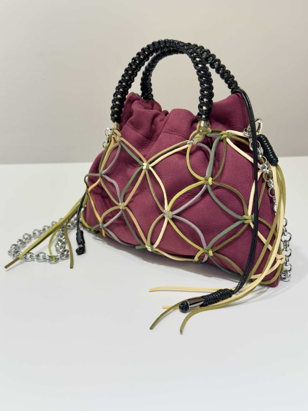 Netbag Pelle borgogna - immagine 4