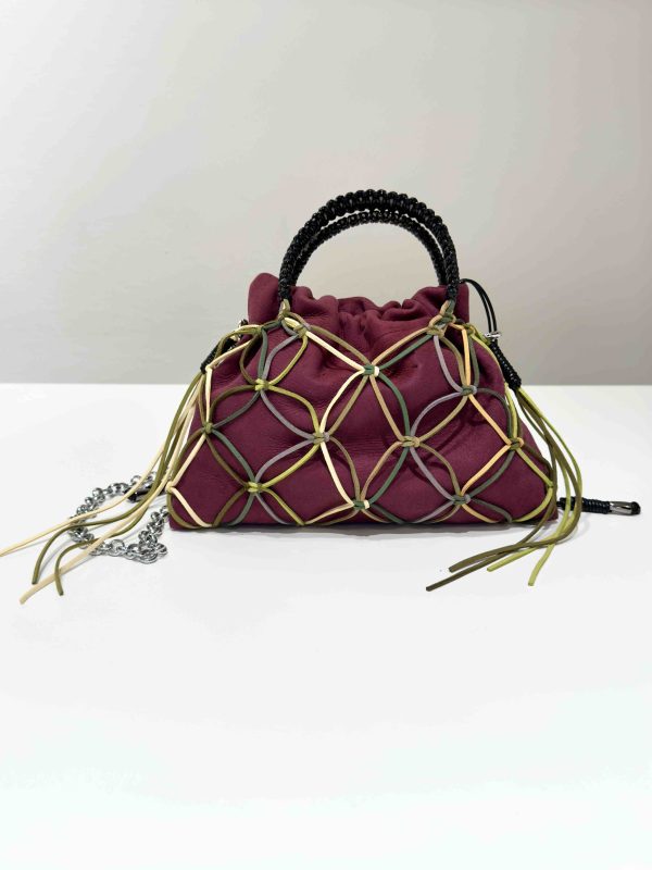 Netbag Pelle borgogna - immagine 3