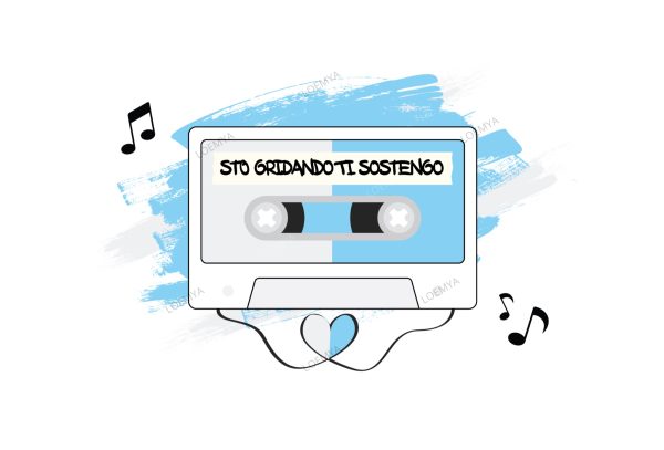 t-shirt Roma Biancazzurri Tape - Sto gridando ti sostengo - immagine 2