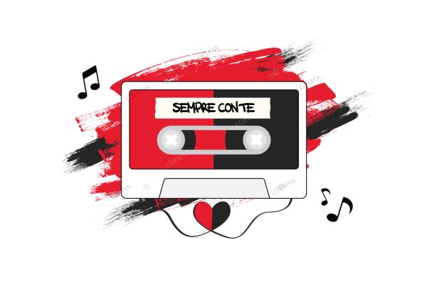 t-shirt Milano rossoneri Tape - Sempre con te - immagine 2
