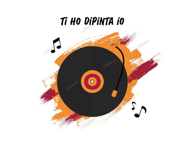 t-shirt Roma giallorossi vinile - Ti ho dipinta io - immagine 2