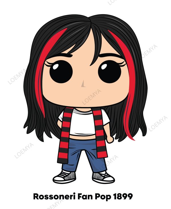 t-shirt Milano rossoneri Fan Pop - immagine 4