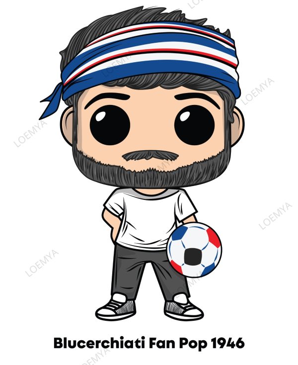 t-shirt Genova blucerchiati Fan Pop - immagine 3