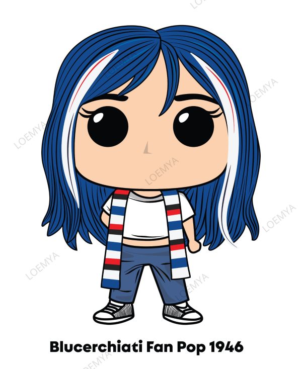 t-shirt Genova blucerchiati Fan Pop - immagine 4