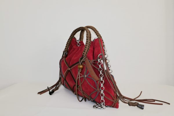 Netbag pelle amaranto - immagine 2
